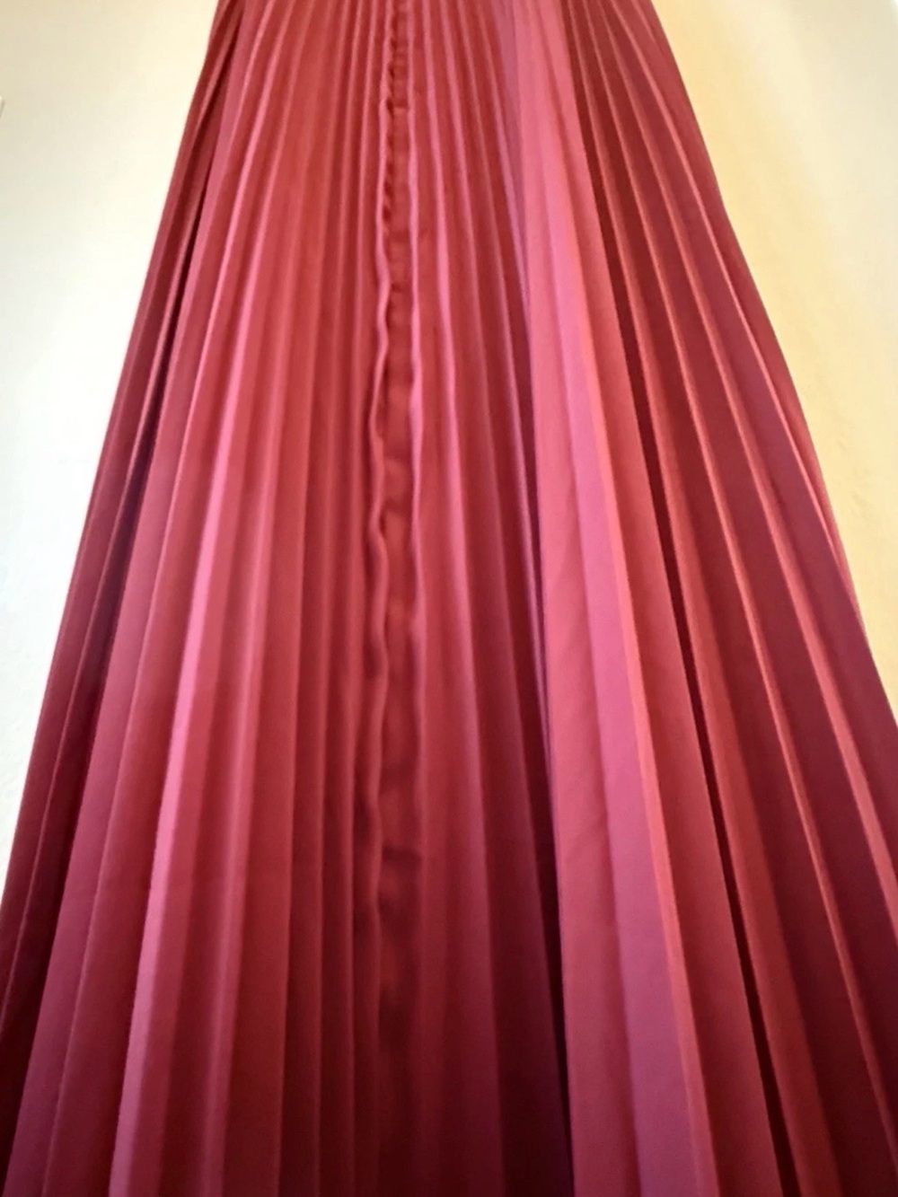 ASOS DESIGN Burgundy Pleated Maxi Dress Bridesmaid Wedding Guest Formal Size 12 - Picture 7 of 15